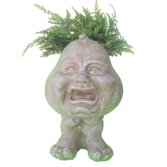 Homestyles Stone Wash Crying Brother the Muggly Face Humorous Statue Planter Pot
