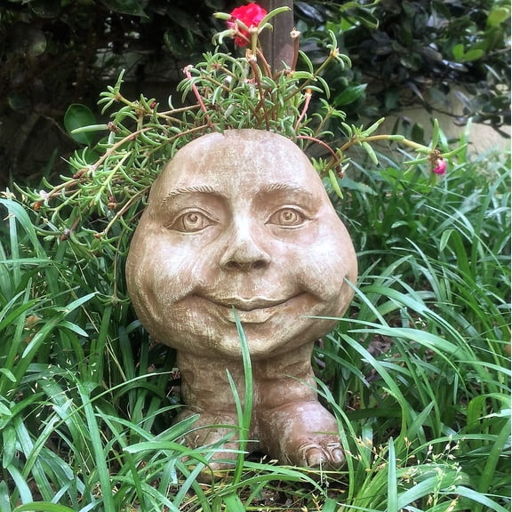 Homestyles Stone Wash Daisy the Muggly Face Humorous Statue Planter Pot