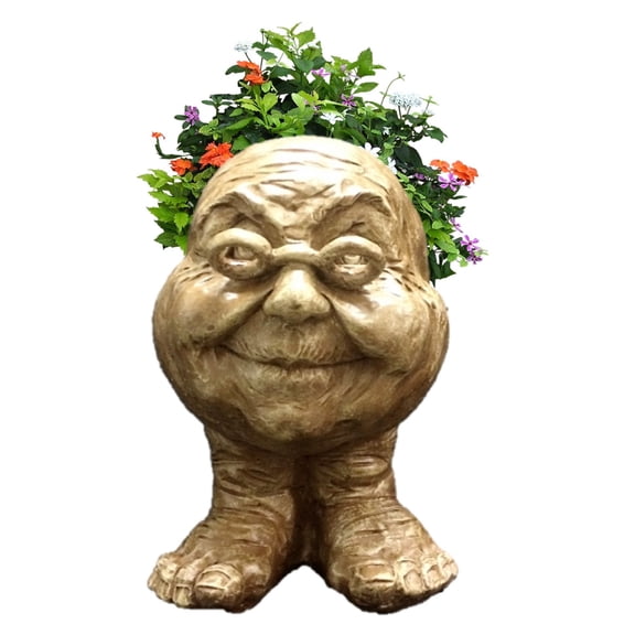 Homestyles Stone Wash Grandma Violet the Muggly Face Humorous Statue Planter Pot