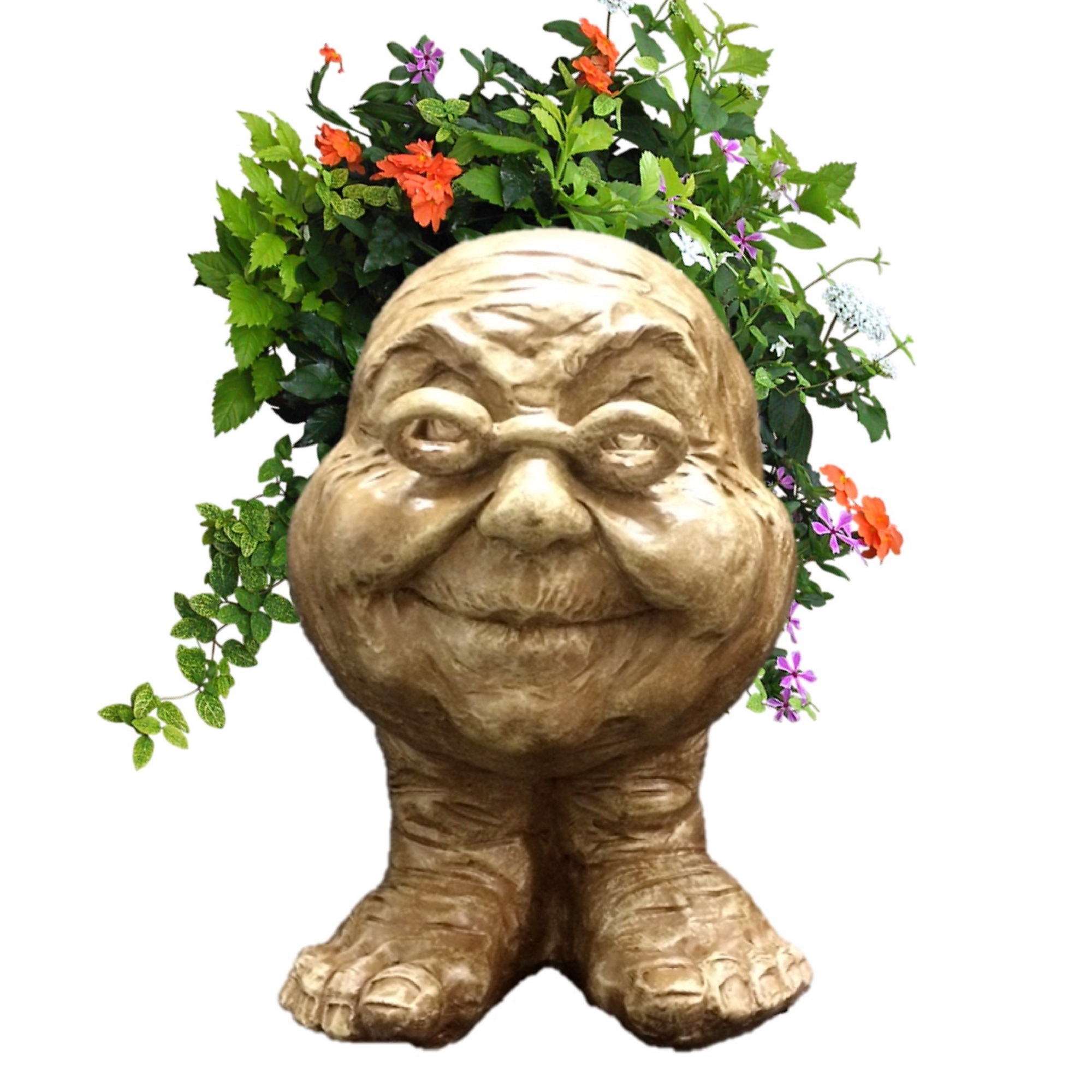Homestyles Stone Wash Grandma Violet the Muggly Face Humorous Statue Planter Pot