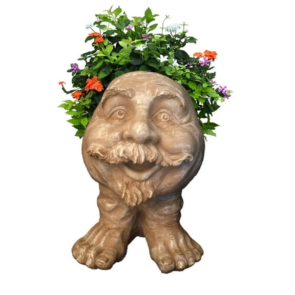 Homestyles Stone Wash Uncle Nate the Muggly Face Humorous Statue Planter Pot