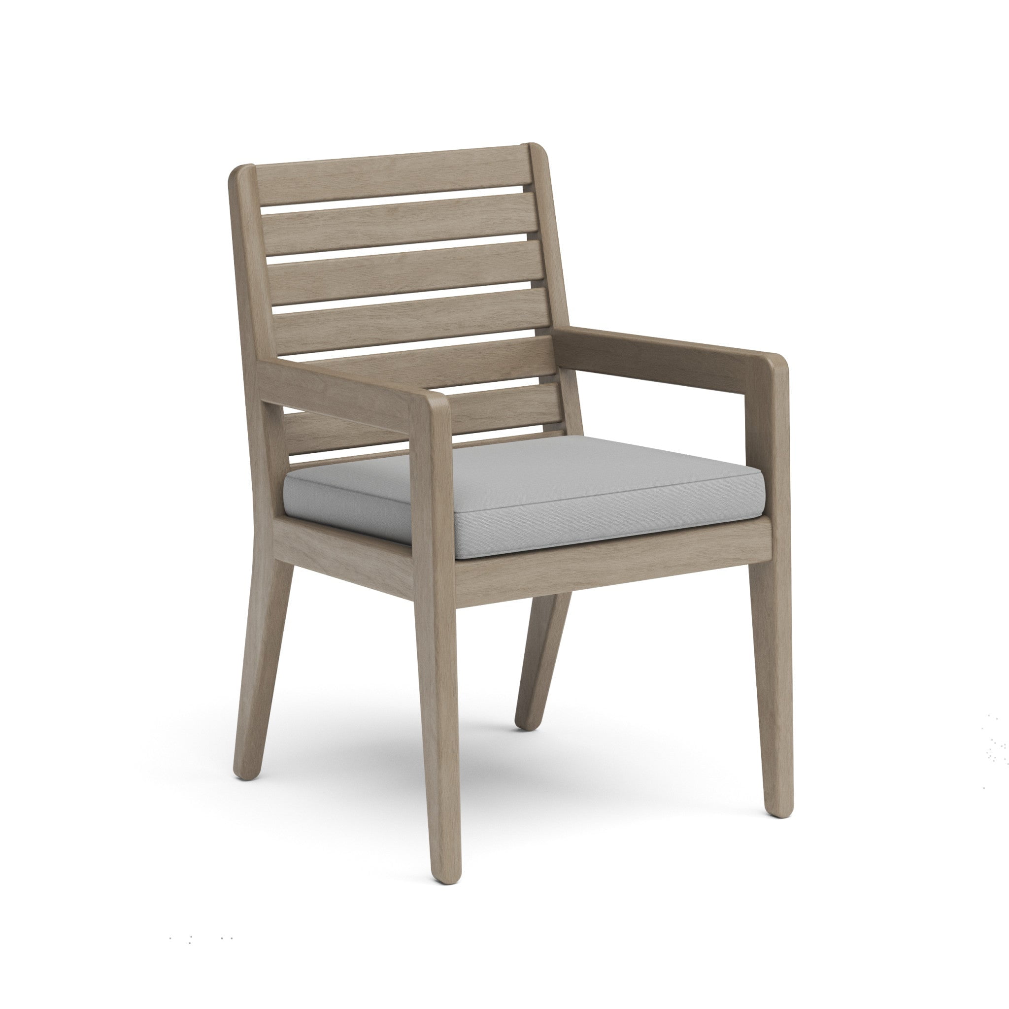 Gray Acacia Wood Outdoor Dining Chair with Cushions