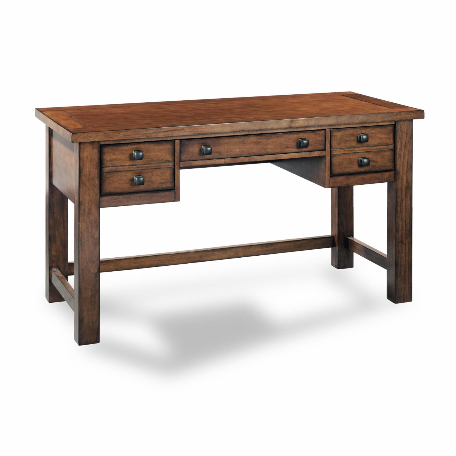 Tahoe Aged Maple Executive Desk with Keyboard Tray and Drawers