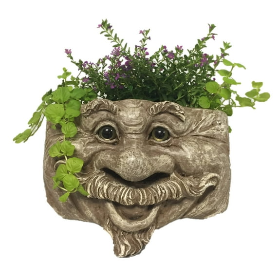 Homestyles Uncle Nate Muggly Face Garden Statue Tree & Patio Wall Planter
