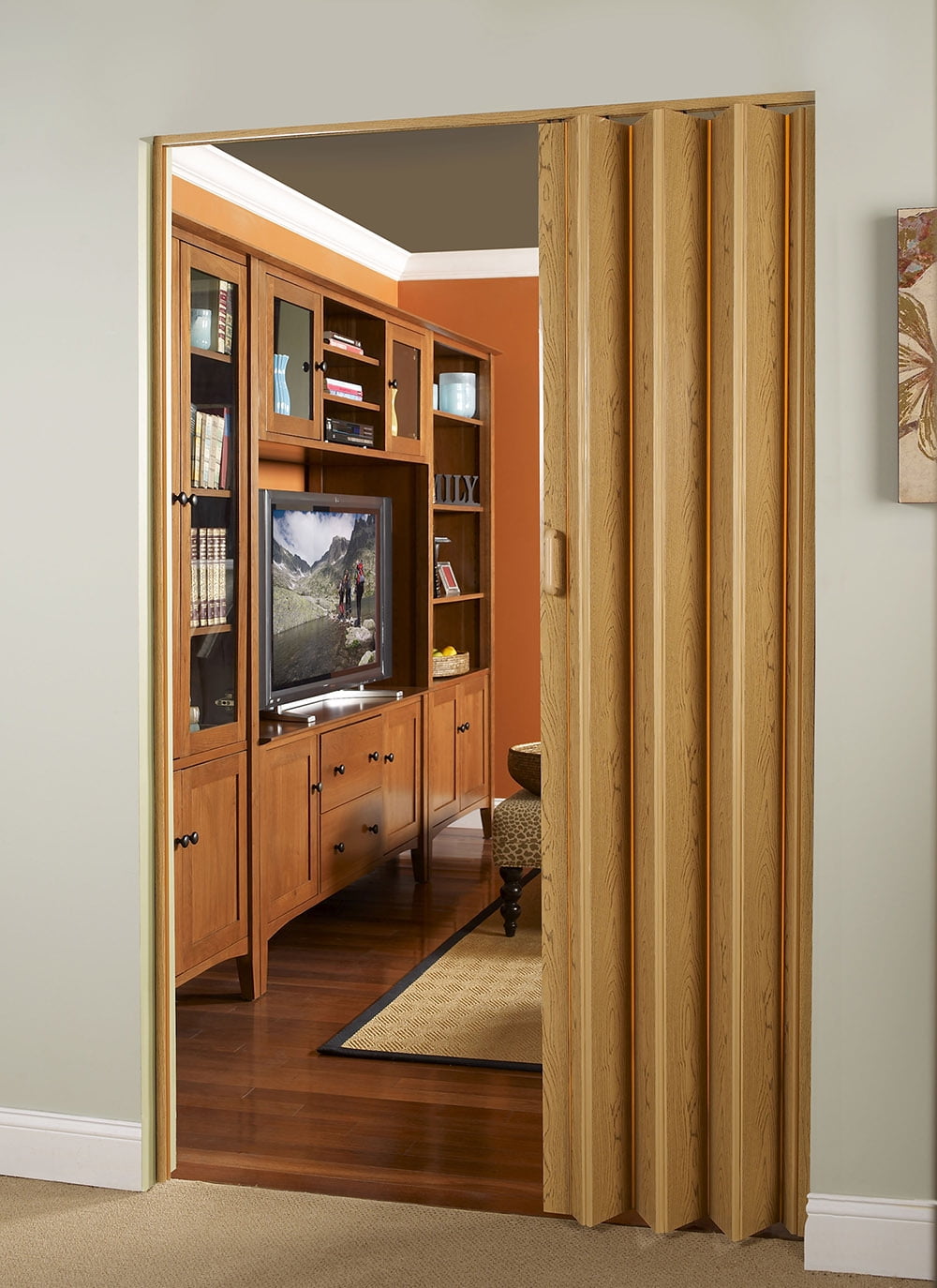 Homestyles Vienna Oak Woodgrain 36" x 80" PVC Interior Folding Door