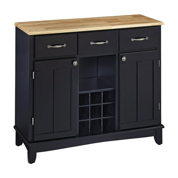 Homestyles Wood Top Large Buffet in Black