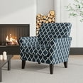 thumbnail image 1 of Homesvale Alex Transitional Flared Arm Armchair, Navy Blue Trellis Linen-blend, For Living Room, 1 of 6