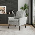 thumbnail image 1 of Homesvale Allyson Mid-Century Modern Small Space Armchair, Gray and Cream Honeycomb Polyester, 1 of 9