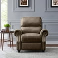 thumbnail image 1 of Homesvale Cari Push Back Recliner Chair, Brown Faux Leather, 1 of 6
