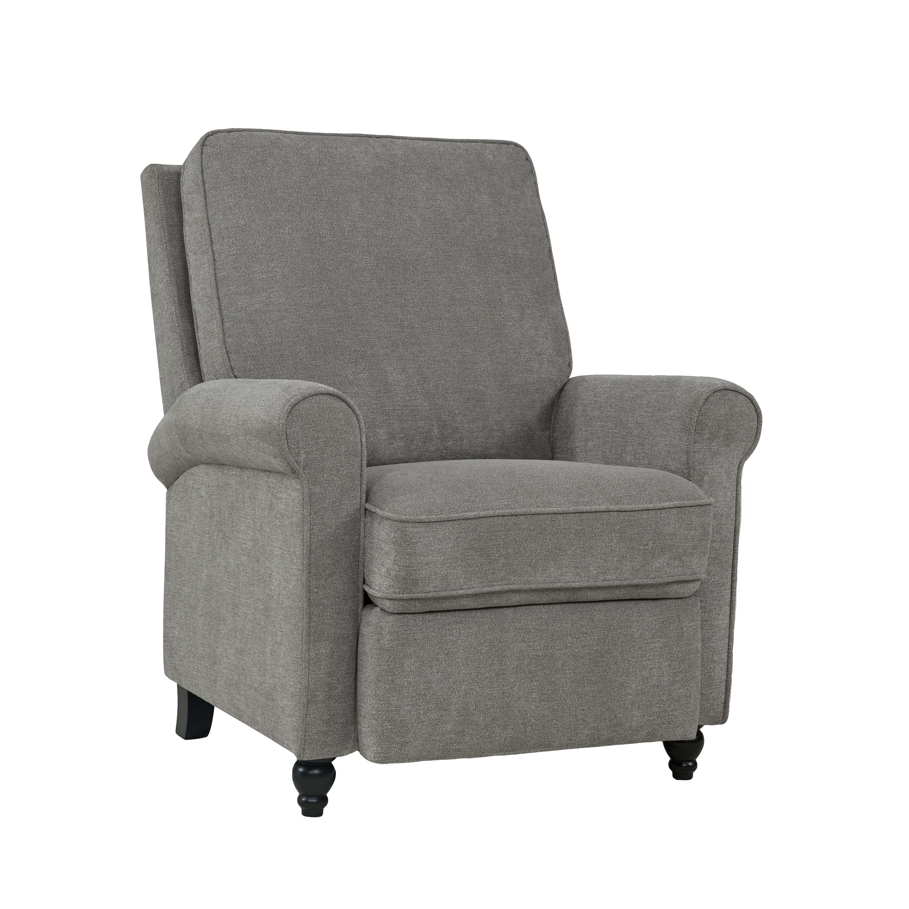 Homesvale Lincoln Push Back Recliner Chair Gray Chenille
