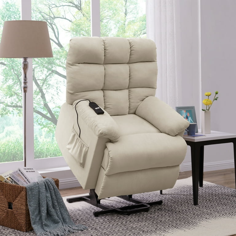 Homesvale Microfiber Khaki Wall Hugger Recliner with Power Lift Walmart