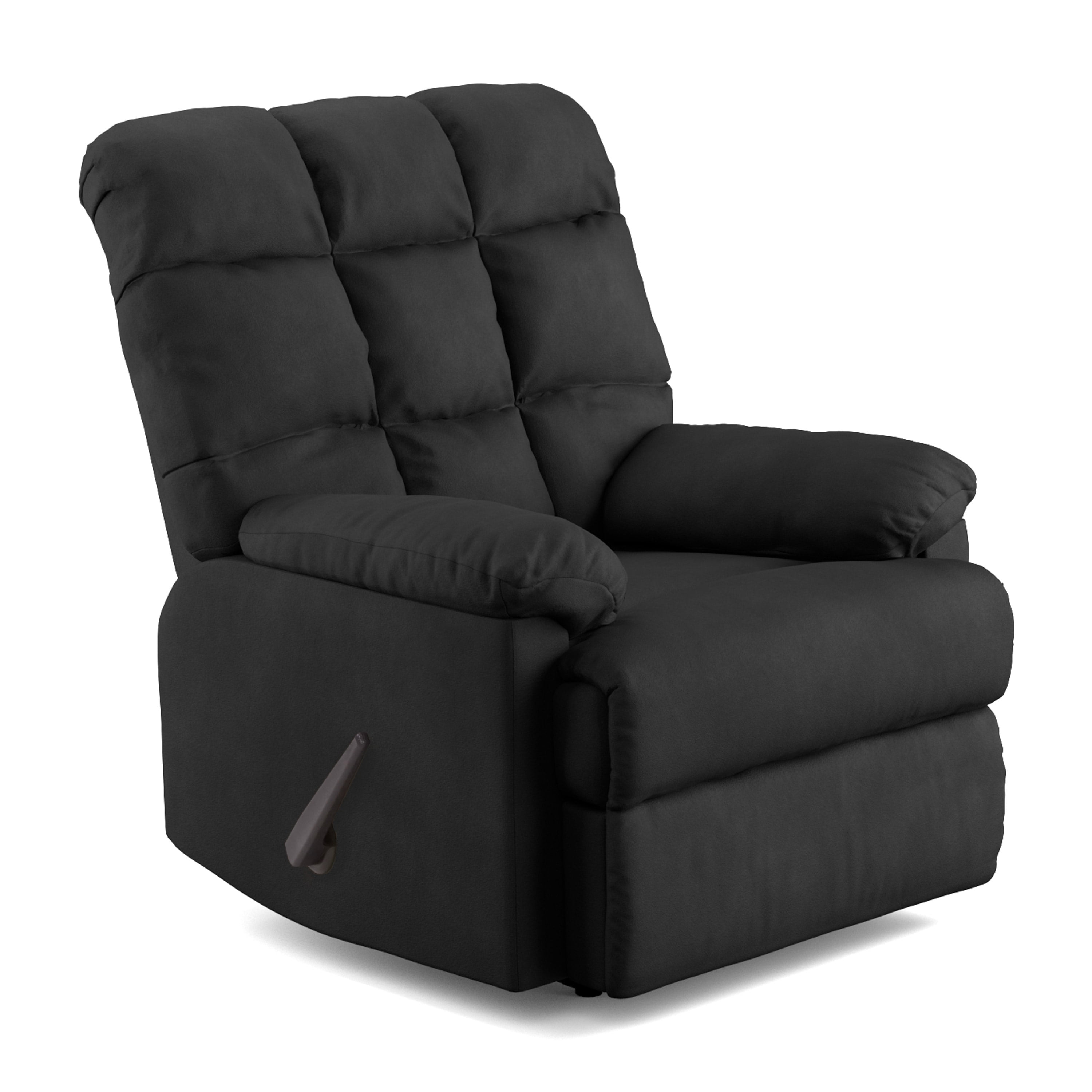 Homesvale Microfiber Recliner, Black