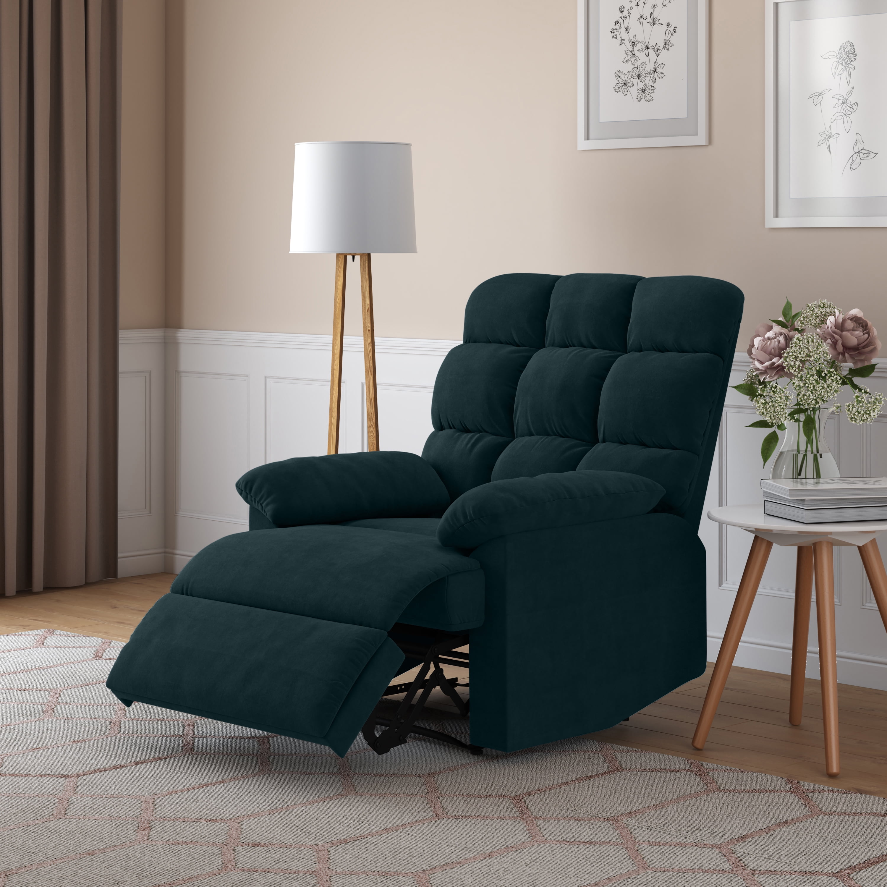 ProLounger Wall Hugger Microfiber Recliner Blue
