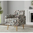 thumbnail image 1 of Homesvale Mindy Mid-Century Modern Armchair, Multi Red & Tan Prism Polyester Fabric, For Living Room, 1 of 7