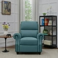 thumbnail image 1 of Homesvale Cari Pushback Recliner Chair, Blue Linen, 1 of 7