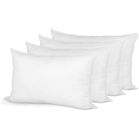 Hometex Canada Pillow Insert 11" x 23" Polyester Filled Standard Cover (4 Pack)