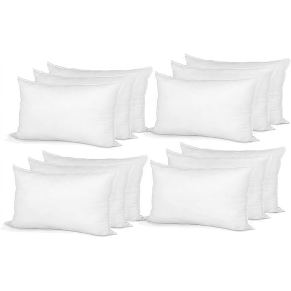 Hometex Canada Pillow Insert 15" x 18" Polyester Filled Standard Cover (12 Pack)