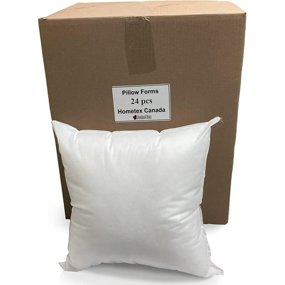 Hometex Canada Pillow Insert 18" x 18" Polyester Filled Standard Cover (24 Pack Wholesale)