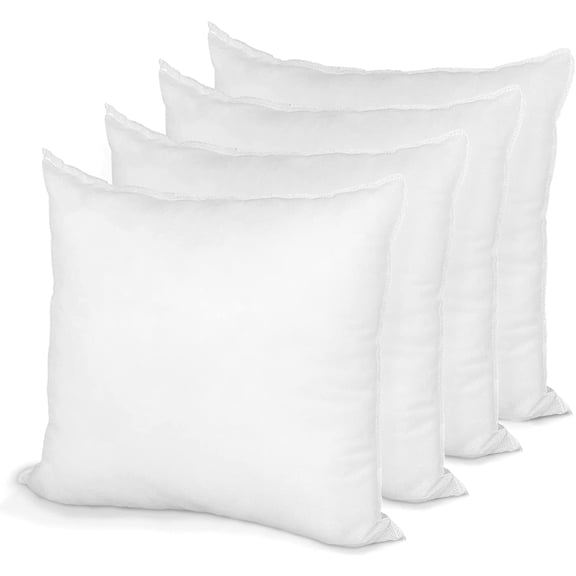 Hometex Canada Pillow Insert 20" x 20" Polyester Filled Standard Cover (4 Pack)