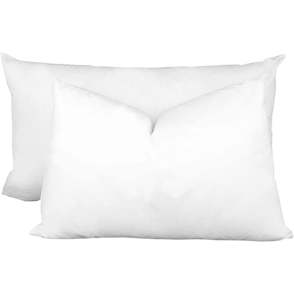 Hometex Canada Throw Pillow Insert 16" x 24" (2 Pack) Synthetic Down with 100% Cotton Cover Faux Alternative Decorative Form