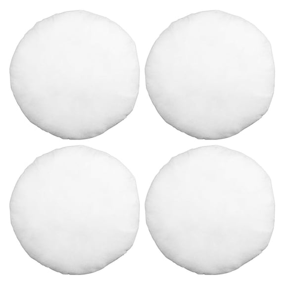 Hometex Throw Pillow Insert 12" Round Polyester Filled Standard Cover (4 Pack)