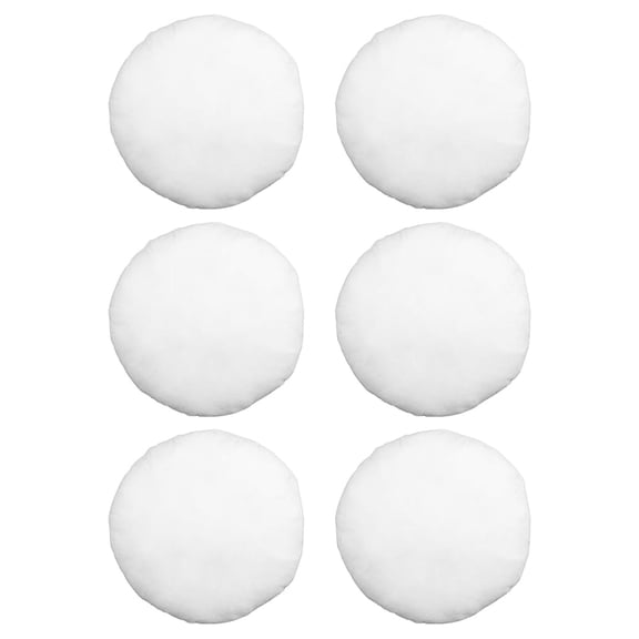 Hometex Throw Pillow Insert 12" Round Polyester Filled Standard Cover (6 Pack)