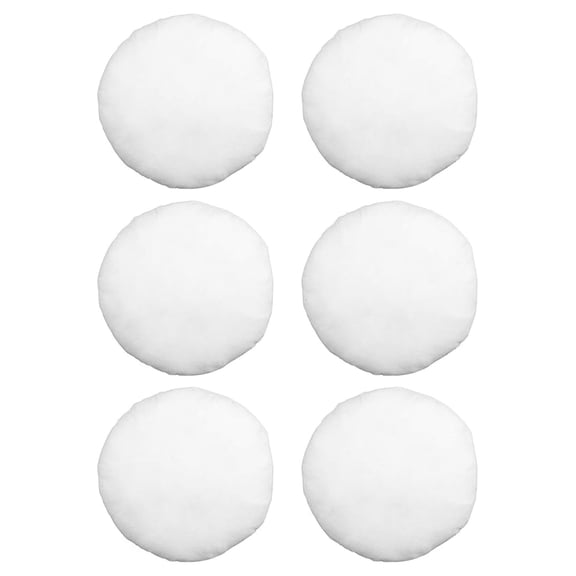 Hometex Throw Pillow Insert 14" Round Polyester Filled Standard Cover (6 Pack)