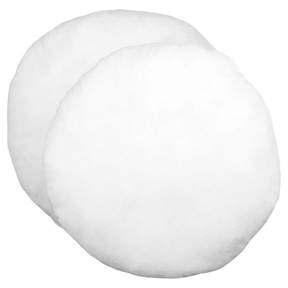 Hometex Throw Pillow Insert 16" Round Polyester Filled Standard Cover (2 Pack)