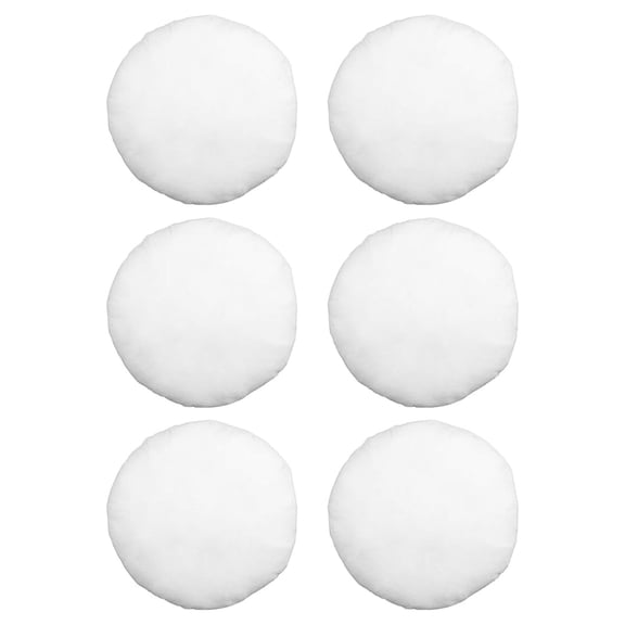 Hometex Throw Pillow Insert 16" Round Polyester Filled Standard Cover (6 Pack)