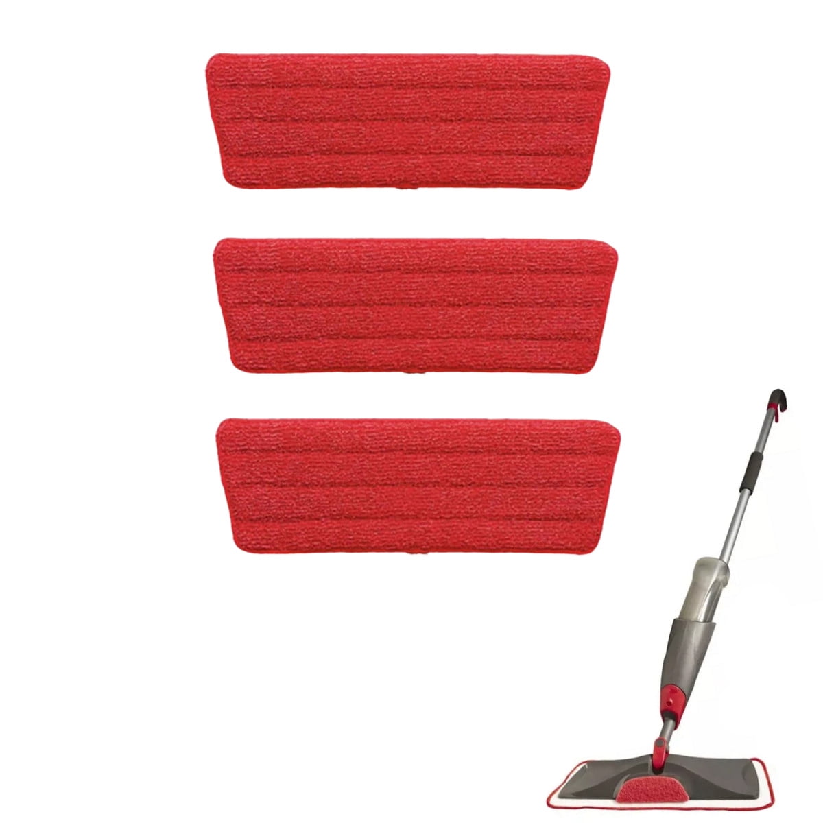 LANMU Microfiber Mop Pads Replacement Heads Compatible with Rubbermaid  Reveal Spray Mop, 3 Pack 16.5 x 5.5 Washable & Reusable Mop Refills and 2