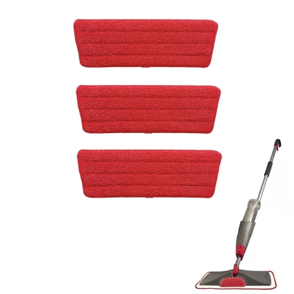 3 Pack Microfiber Spray Mop Pads Replacement Compatible with Rubbermaid Reveal, Washable Reusable Refills, Wet Dry Hardwood Tile Floor Cleaning