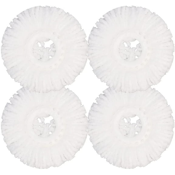 Hometimes 4 Pack Mop Head Replacement for Hurricane Spin Mop Replacement Head Microfiber Spin Mop Refills Easy Cleaning Round Shape Standard Size