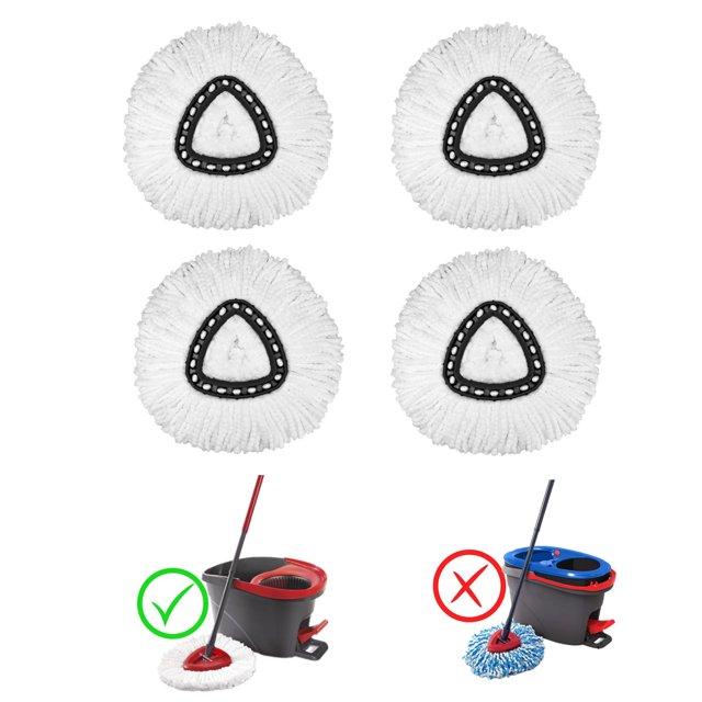 Hometimes 4 Pack Replacement Spin Mop Refill Head For ocedar EasyWring