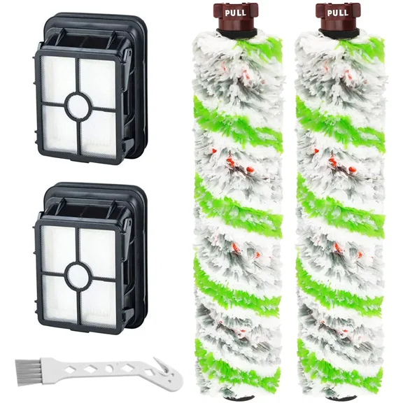 Hometimes Replacement 2 Brush Rolls + 2 Filters Kit For BISSELL CrossWave All-in-One Pet Multi-Surface Wet Dry Vacuum 2211W 2328