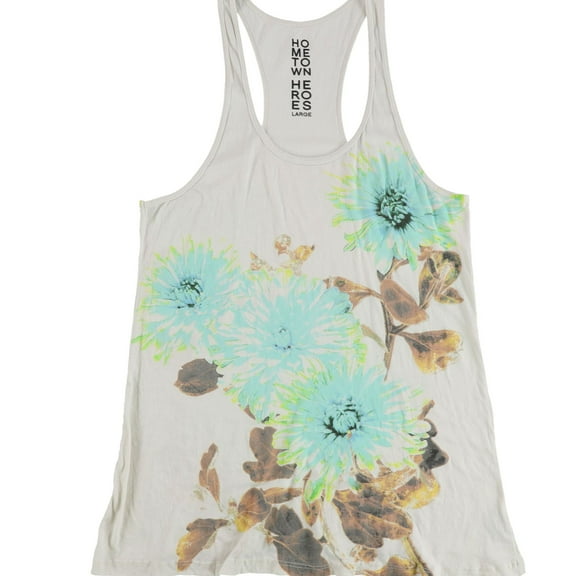 Hometown Heroes Womens Blooming Flowers Racerback Tank Top, Multicoloured, Small