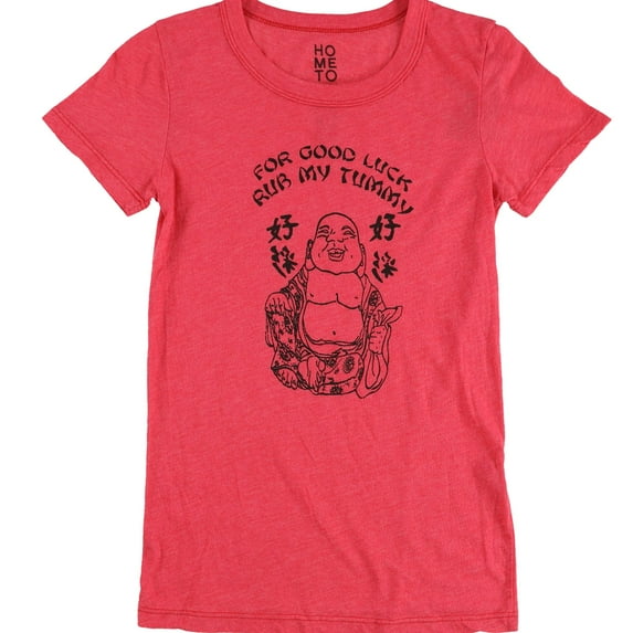 Hometown Heroes Womens For Good Luck Graphic T-Shirt, Pink, Small