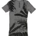 thumbnail image 1 of Hometown Heroes Womens Leaves V-neck Graphic T-Shirt, Grey, Small, 1 of 2