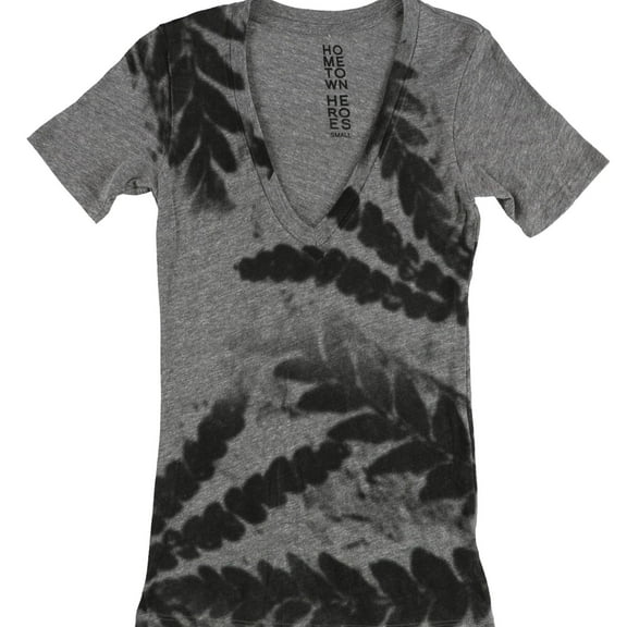 Hometown Heroes Womens Tie-Dye Basic T-Shirt, Grey, Small