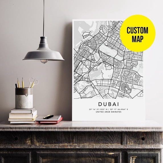 Hometown Street Map Keepsake City Frame Location Poster - Walmart.com