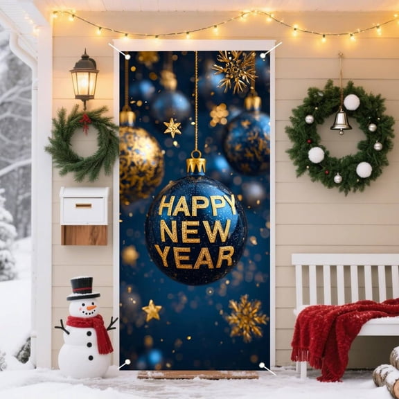 Hometravel 2026 Year's Eve Party Banner, Decorative Backdrop Hanging Cloth Sign, Festive Celebration Decor for Door, Wall, Event, Holiday Display
