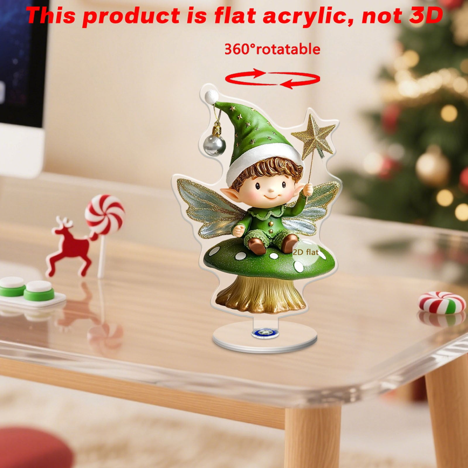 Hometravel Acrylic 2D Pattern Ornament, 360-Degree Rotating Display ...