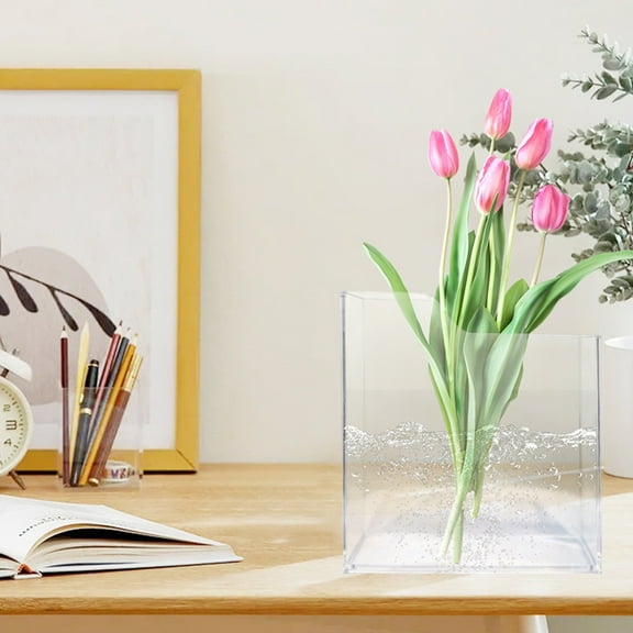 Hometravel Acrylic Book Shape Vase, Clear Book Design Decorative Vase, Beautiful Room Decoration for Home, Office, Bedroom, Cultural Themed Display Piece