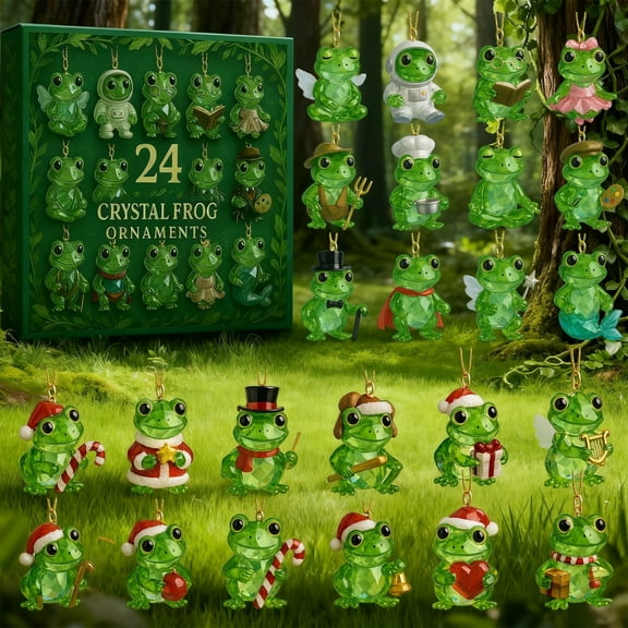 Hometravel Advent Calendar 2025 with Ornaments, Frog Theme Christmas Countdown Display, Daily Surprise Tree Decor for Holiday Season Celebration