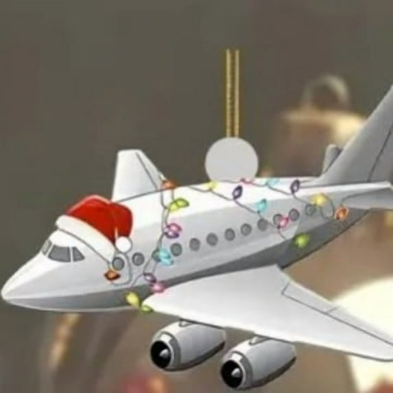 Hometravel Aircraft Acrylic Christmas Ornament, Airplane Themed Hanging Decor for Tree, Aviation Inspired Holiday Decoration for Gift, Party, Seasonal Display