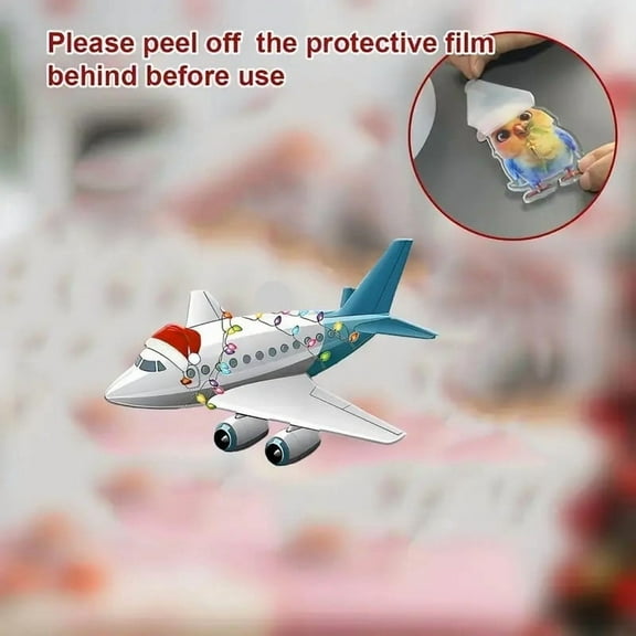 Hometravel Aircraft Acrylic Christmas Ornament, Airplane Themed Hanging Decor for Tree, Aviation Inspired Holiday Decoration for Gift, Party, Seasonal Display