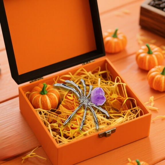 Hometravel Amethyst Geode Statue, Natural Crystal Halloween Decor Piece, Positive Energy Home Ornament for Shelf, Desk, Collection Display