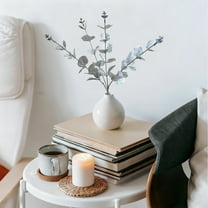 Hometravel Artificial Eucalyptus Stem, Realistic Plastic Greenery Decoration, Single Branch Faux Plant for Table Centerpiece
