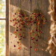 thumbnail image 1 of Hometravel Artificial Fall Hanging Basket, 2-Pack Brown Eucalyptus and Wisteria Faux Silk Flowers, Porch Patio Wall Outdoor Decor for Balcony, Fence, Entryway, Window Box, 1 of 9
