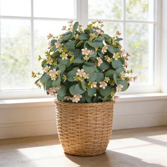 Hometravel Artificial Ground Insert Flower, Faux Money Leaf Plant for Spring and Summer Wedding Decor, Fake Greenery for Courtyard, Garden Pathway, Event Decoration