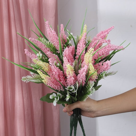 Hometravel Artificial Pine Lavender Bouquet, Christmas Flower Arrangement Decor, Winter Greenery Centerpiece for Table Mantle